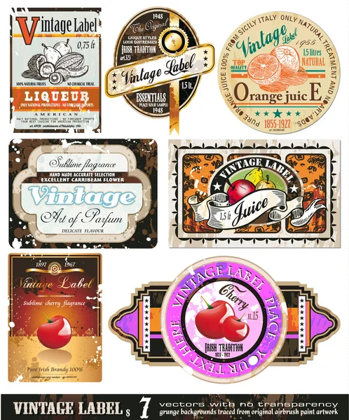 Vintage Labels Collection - Set 7 — Stock Vector