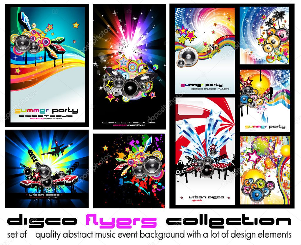 Abstract Music Background for Discoteque Flyer - Set 5