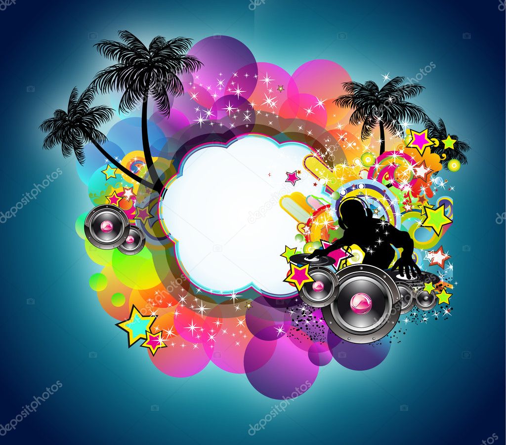 Disco dance tropical music flyer Royalty Free Vector Image