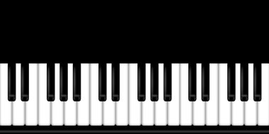 Piano Keyboard Black and White Background clipart