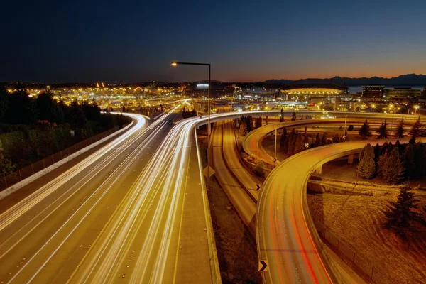 Seattle washington autostrady światło trasy — Zdjęcie stockowe
