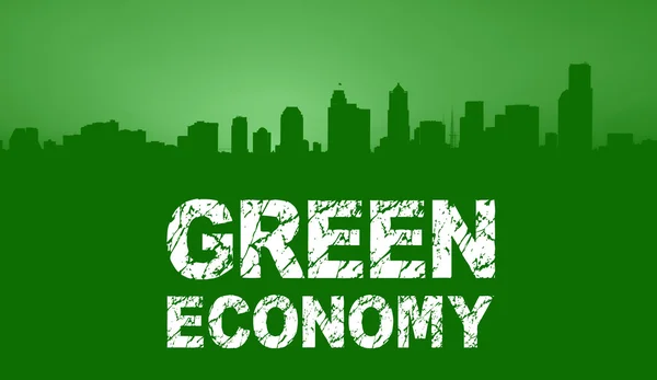 Zelená ekonomika Panorama — Stock fotografie