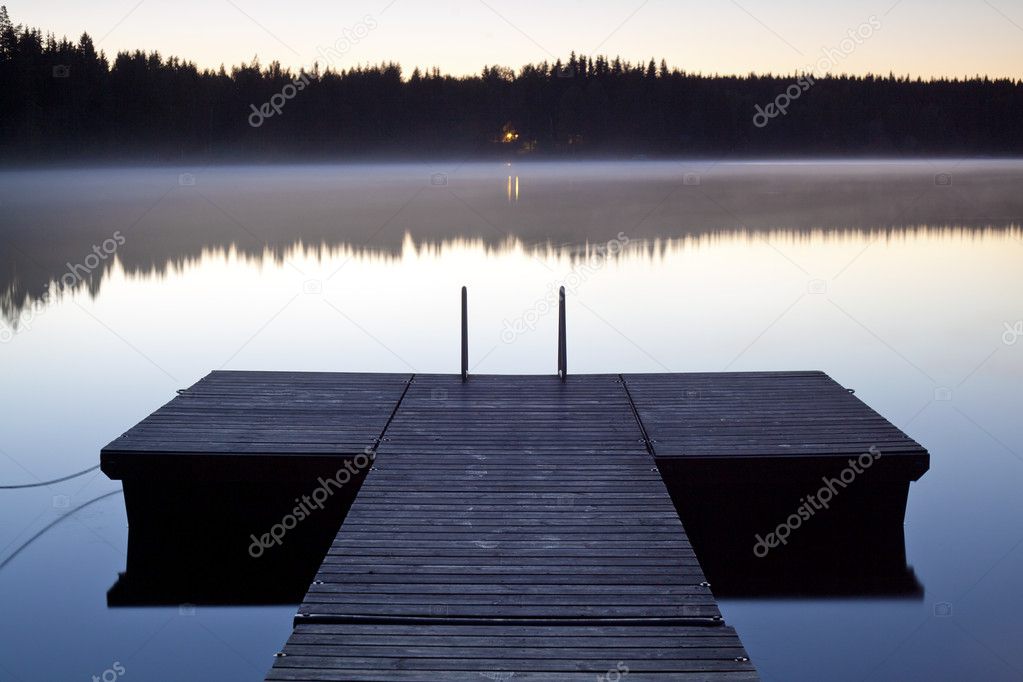 Jetty over lake