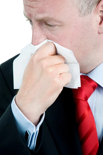 stock image Ill businessman with tissue