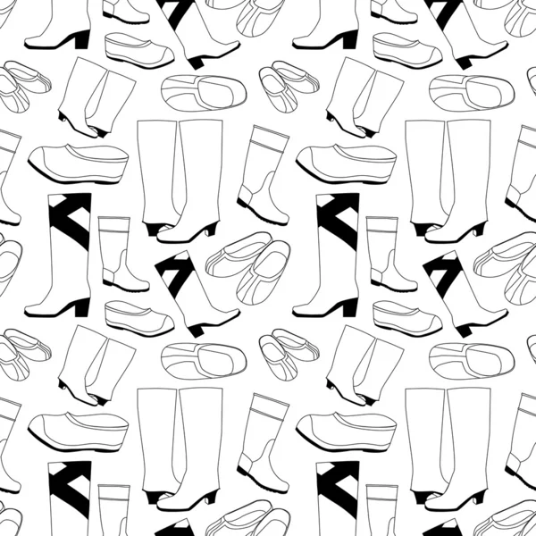 シームレスな靴のパターン — ストックベクタ