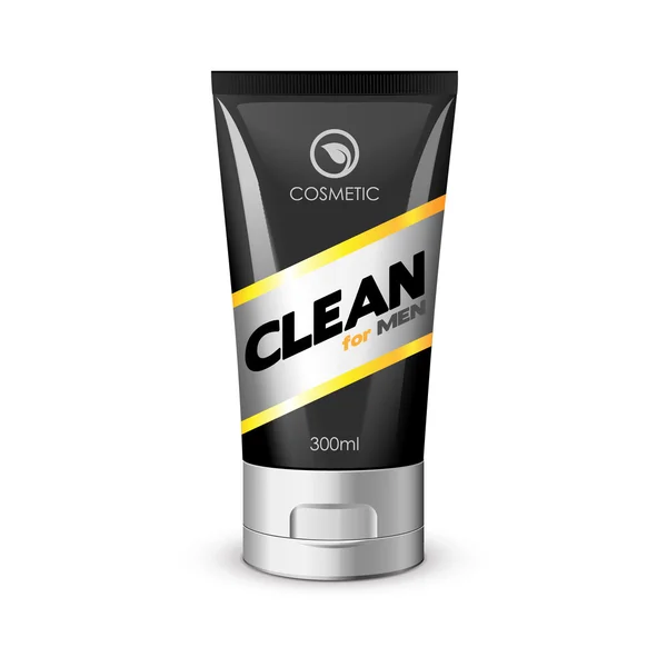 Black Clean Tube Of Cream — Stock Vector