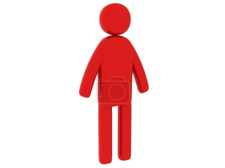 Homme rouge debout - Thèmes sociaux 