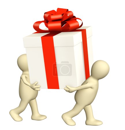 Deux marionnettes avec cadeau 