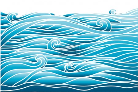 Ondes bleues.Image vectorielle de fond de mer pour la conception 