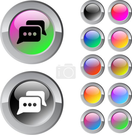 Chat bouton rond multicolore .