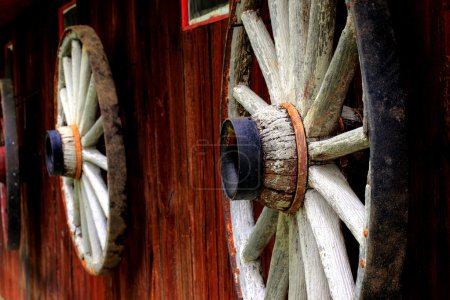 Roue de wagon rustique 