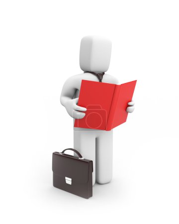 Homme d'affaires lire le livre 