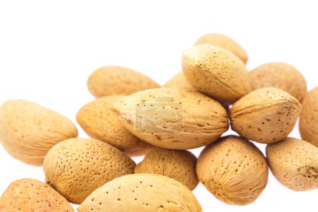 Amandes isolées sur blanc 
