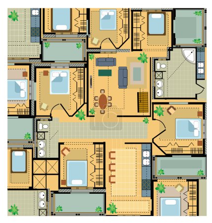 Plan de couleur maison de campagne 