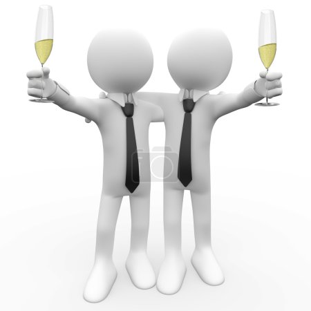 Des amis qui portent un toast avec une coupe de champagne 