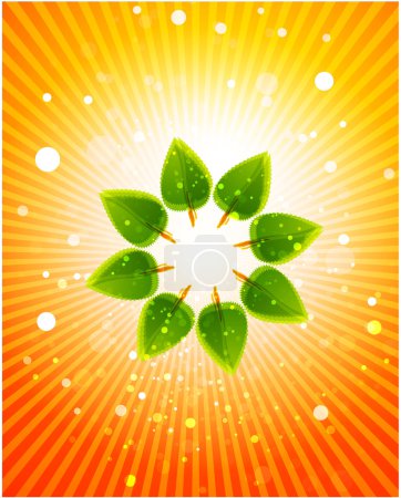 Fond brillant et feuilles 