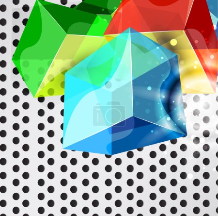 Vecteur abstrait verre cube fond 