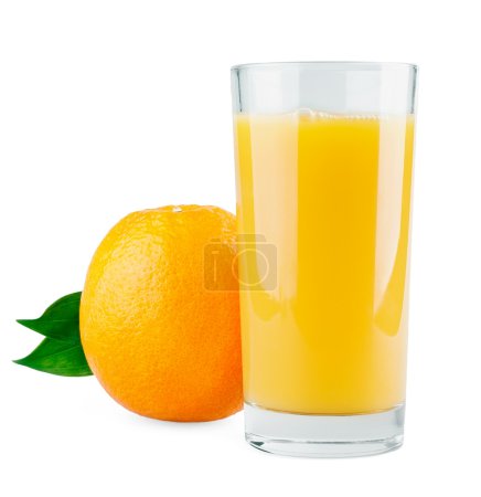 Orange aux feuilles et jus 