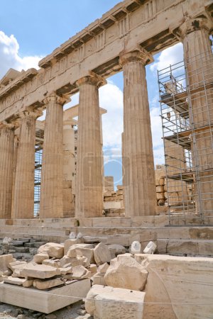 Colonnes de Parthénon, Acropole, Athènes ,