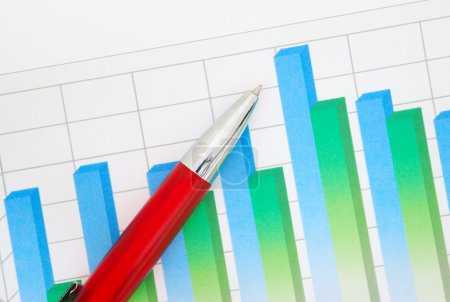 Stylo rouge sur le graphique financier 