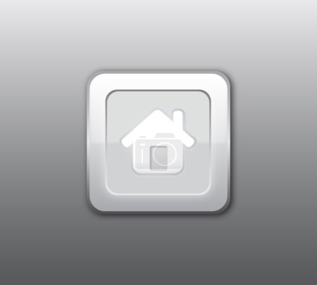 Vecteur de bouton home gris 