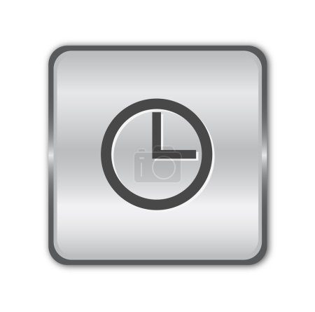 Chrome horloge bouton vecteur 