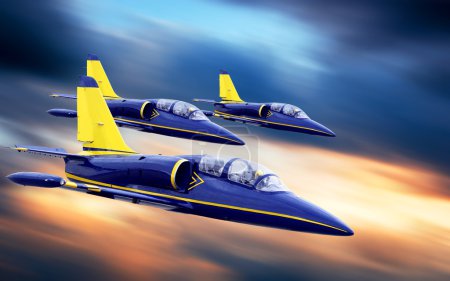 Avion sur le ciel couchant 