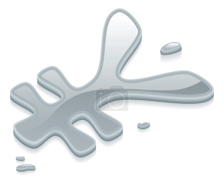 Liquide argent métal Yen symbole signe 